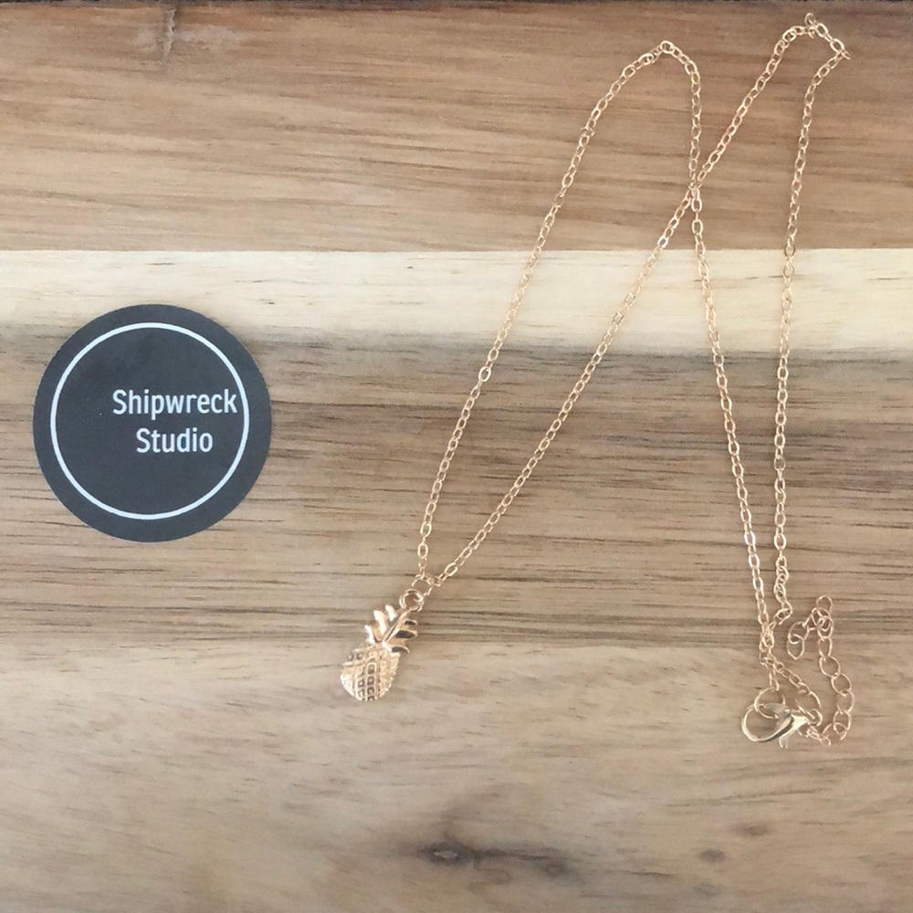 Gold Plated Pineapple Necklace NWT